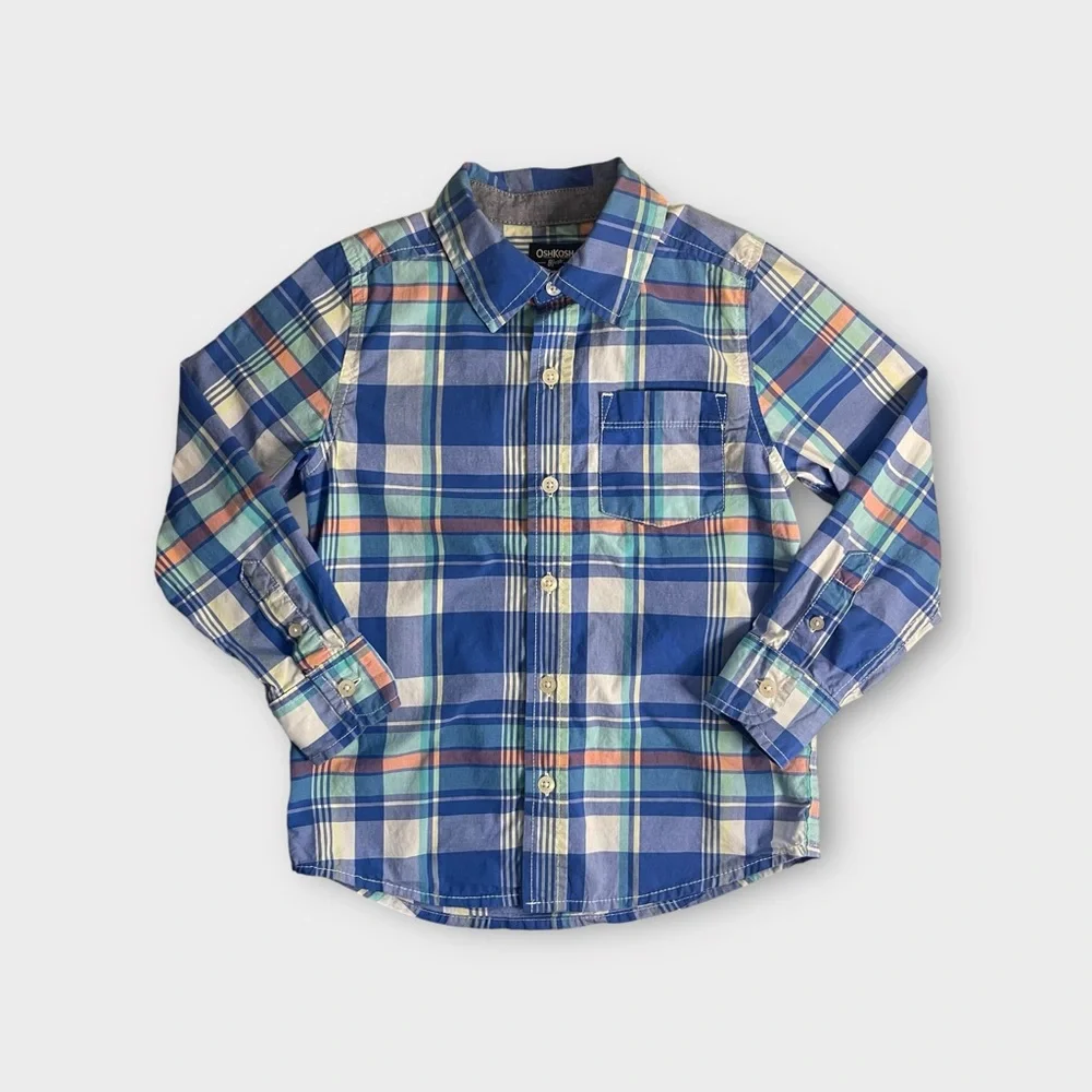 OshKosh B’gosh Blue Tone Plaid Button Up Shirt